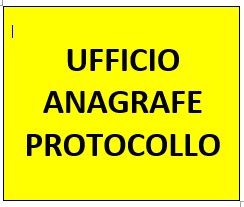 AVVISO – UFFICIO ANAGRAFE e PROTOCOLLO