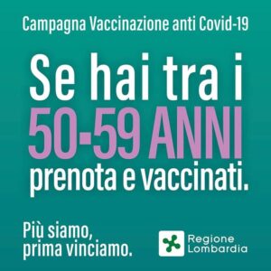 PRENOTAZIONE VACCINO COVID-19 PER I CITTADINI tra i 50 e i 59 anni