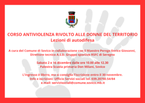 CORSO ANTIVIOLENZA RIVOLTO ALLE DONNE DEL TERRITORIO-Lezioni di autodifesa